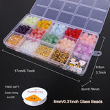 8mm Mix Colors Jewelry Making Kit Two-color Gradient Gemstone Beads