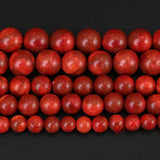 Red Grass Coral Beads Round Loose Spacer Bead Jewelry Making 15 Strand