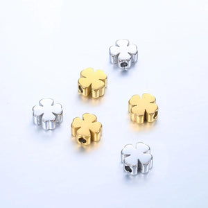 5pcs Stainless Steel Clover Loose Beads Fast Hole Beads DIY Jewelry