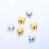 5pcs Stainless Steel Clover Loose Beads Fast Hole Beads DIY Jewelry