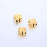 5pcs Stainless Steel Clover Loose Beads Fast Hole Beads DIY Jewelry