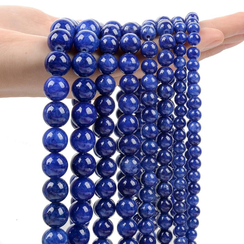 Natural Stone Beads Yellow Topaz Jade Chalcedony Spacer Beads for Jewelry