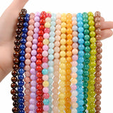 Natural Stone Beads Yellow Topaz Jade Chalcedony Spacer Beads for Jewelry