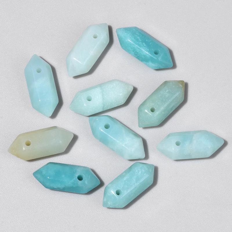 Stone Point Pendant Hexagonal Prism Charms Quartz Pendants 9x20mm