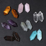 Stone Point Pendant Hexagonal Prism Charms Quartz Pendants 9x20mm