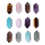 Stone Point Pendant Hexagonal Prism Charms Quartz Pendants 9x20mm