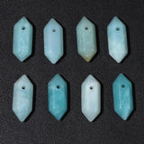 Stone Point Pendant Hexagonal Prism Charms Quartz Pendants 9x20mm