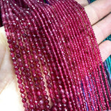 Faceted Ruby Red Chalcedony Round Loose Spacer Beads 2MM 3MM 4MM