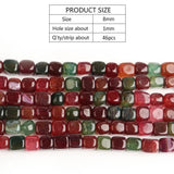Tourmaline Natural Stone Agate Cube Beads 8x8mm