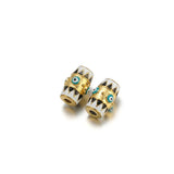2Pcs Enamel Eye Charms Large Hole Beads for Jewelry Making