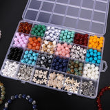 8mm Round Beads Bracelet Kit - Marble Loose Beads - Turquoise Turtle Star