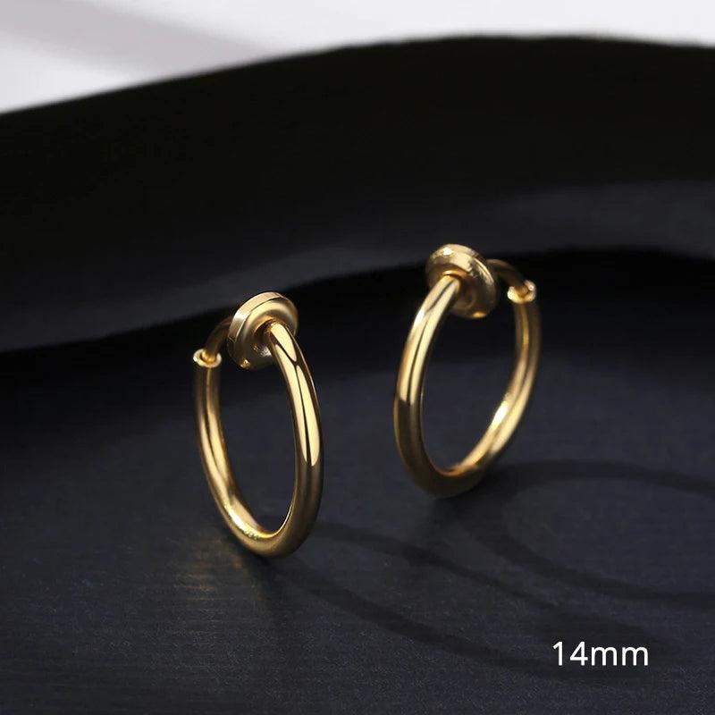 Silver Circle Hoop Earrings Set for Women - Christmas Statement Jewelry