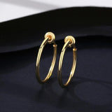 Silver Circle Hoop Earrings Set for Women - Christmas Statement Jewelry
