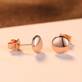 Lovely Rose 925 Silver Stud Earrings Delicate Round Fine Jewelry