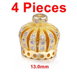 4Pcs Lot Crown Bead Caps for Earrings DIY Jewelry Making