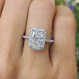 925 Silver Moissanite Square Ring for Women's Engagement