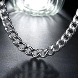 Elegant 925 Sterling Silver Chain Necklace Bracelets Set for Men
