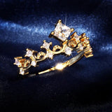 Crown Rings Women Bling Crystal Zircon Diamonds Gemstones Finger 18k Jewelry