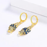 18k Golden Flower Enamel Earrings Christmas Gift Jewelry