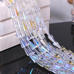Clear AB Glass Bugle Beads Mix for Jewelry Making DIY