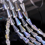 Clear AB Glass Bugle Beads Mix for Jewelry Making DIY