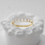Drop Shape Gemstones Ring Thin Circle Gem Rings Fine Jewelry For Women