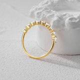 Drop Shape Gemstones Ring Thin Circle Gem Rings Fine Jewelry For Women