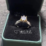 18K Moissanite Ring Women Gemstone Wedding Jewelry