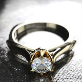18K Moissanite Ring Women Gemstone Wedding Jewelry