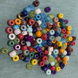 Bulk Mix Colorful Big Hole Glass & Stone Beads for Jewelry Making