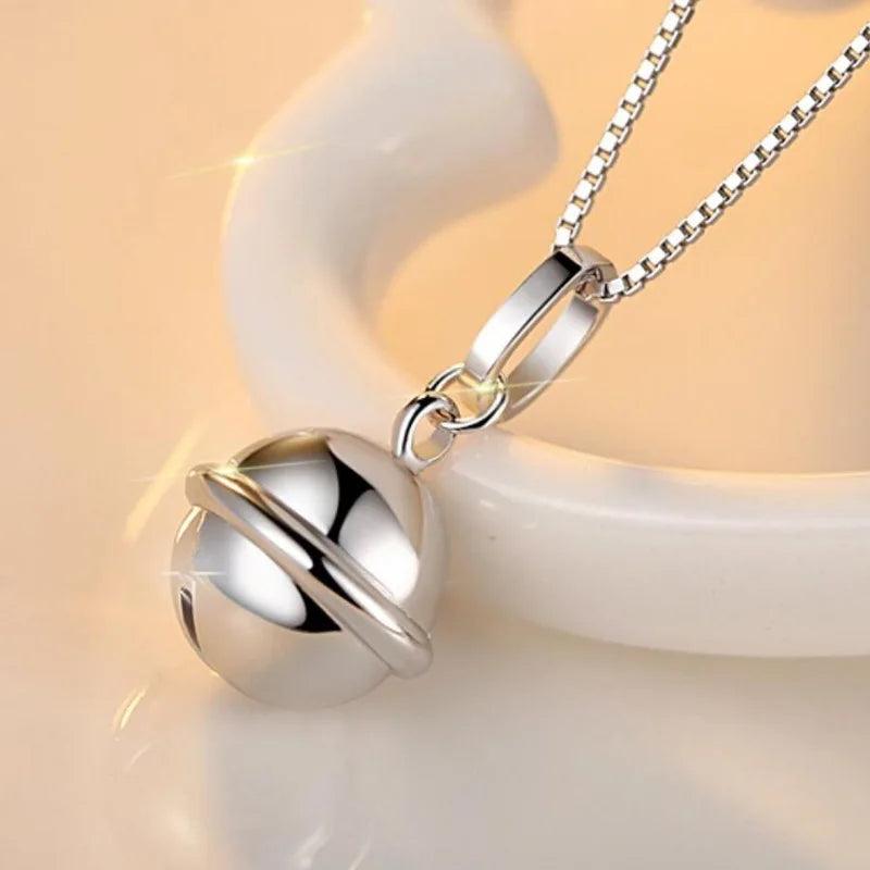 925 Sterling Silver Lady Bells Pendant Necklace Christmas Accessories