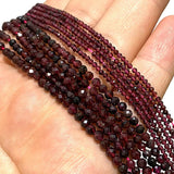 Red Garnet Stone Beads 2-4mm Faceted Round Gemstone
