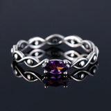Vintage 925 Silver Ring with CZ Stone Twist Band