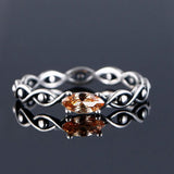 Vintage 925 Silver Ring with CZ Stone Twist Band