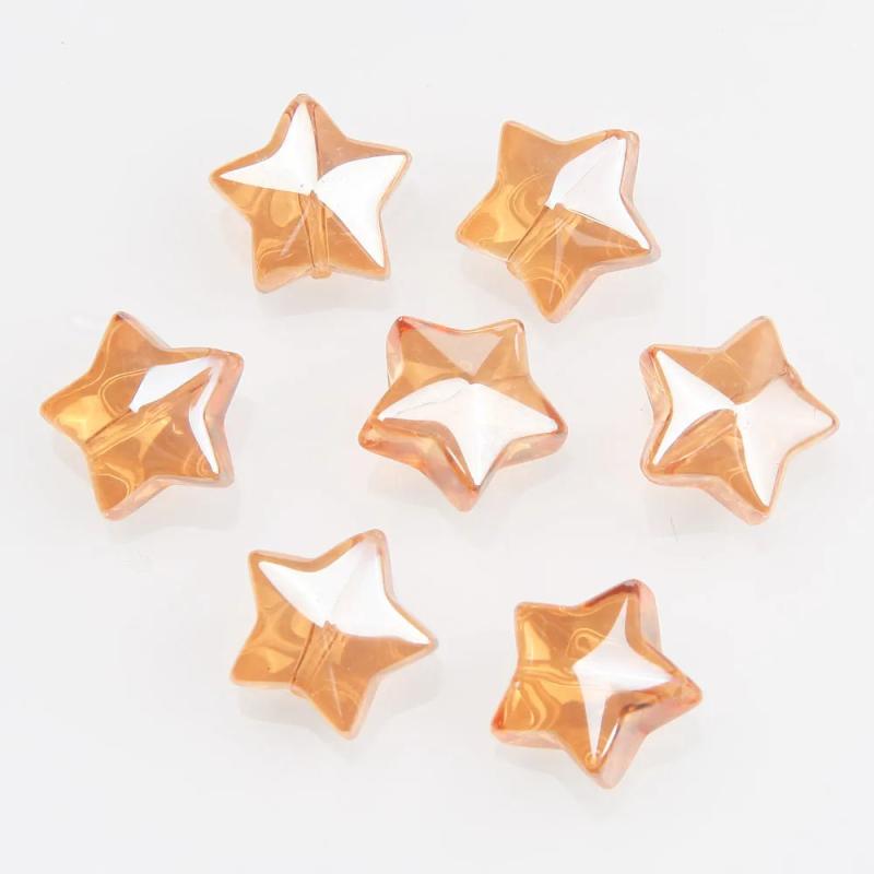 30pcs 5-pointed star Glass Beads Spacer Charms for Jewelry Making 13mm