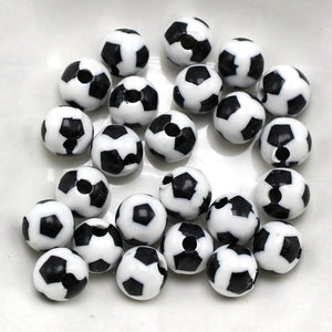 Acrylic Soccer Ball Football Round Beads 12mm Chunky Bead