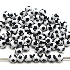 Acrylic Soccer Ball Football Round Beads 12mm Chunky Bead