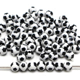 Acrylic Soccer Ball Football Round Beads 12mm Chunky Bead