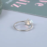 Monkton Moonstone Ring 925 Silver Minimalist Women Engagement Wedding Band