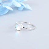 Monkton Moonstone Ring 925 Silver Minimalist Women Engagement Wedding Band