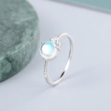 Monkton Moonstone Ring 925 Silver Minimalist Women Engagement Wedding Band