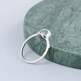 Monkton Moonstone Ring 925 Silver Minimalist Women Engagement Wedding Band