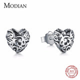 Sterling Silver Hearts Line Stud Earrings for Women