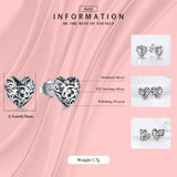 Sterling Silver Hearts Line Stud Earrings for Women