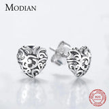 Sterling Silver Hearts Line Stud Earrings for Women