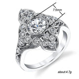 Vintage Sterling Silver Ring with Zircon Gemstone