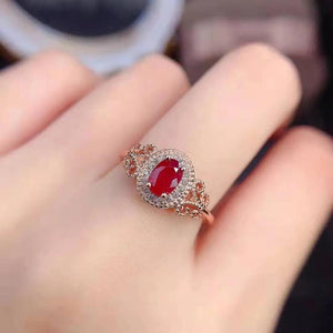 AAA Red Agate Wedding Engagement Ring for Women