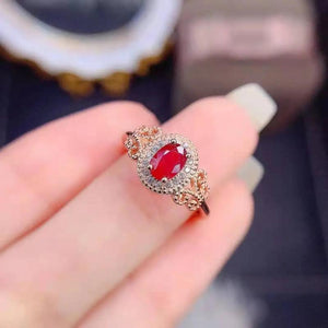 AAA Red Agate Wedding Engagement Ring for Women