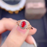 AAA Red Agate Wedding Engagement Ring for Women