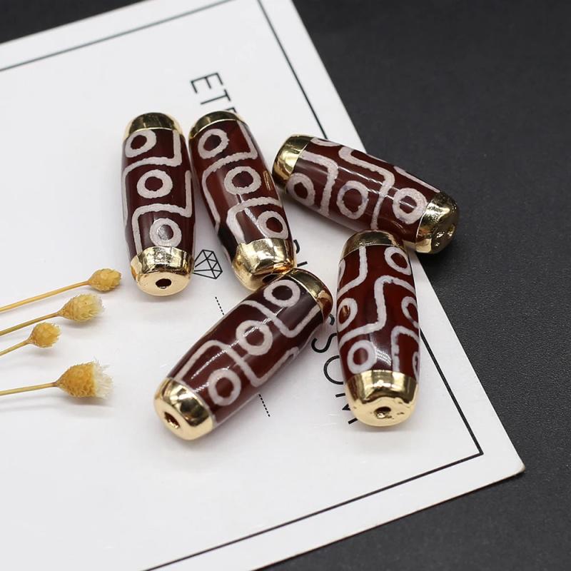 2Pcs Natural Stone Pendant Tianzhu Beads for DIY Jewelry